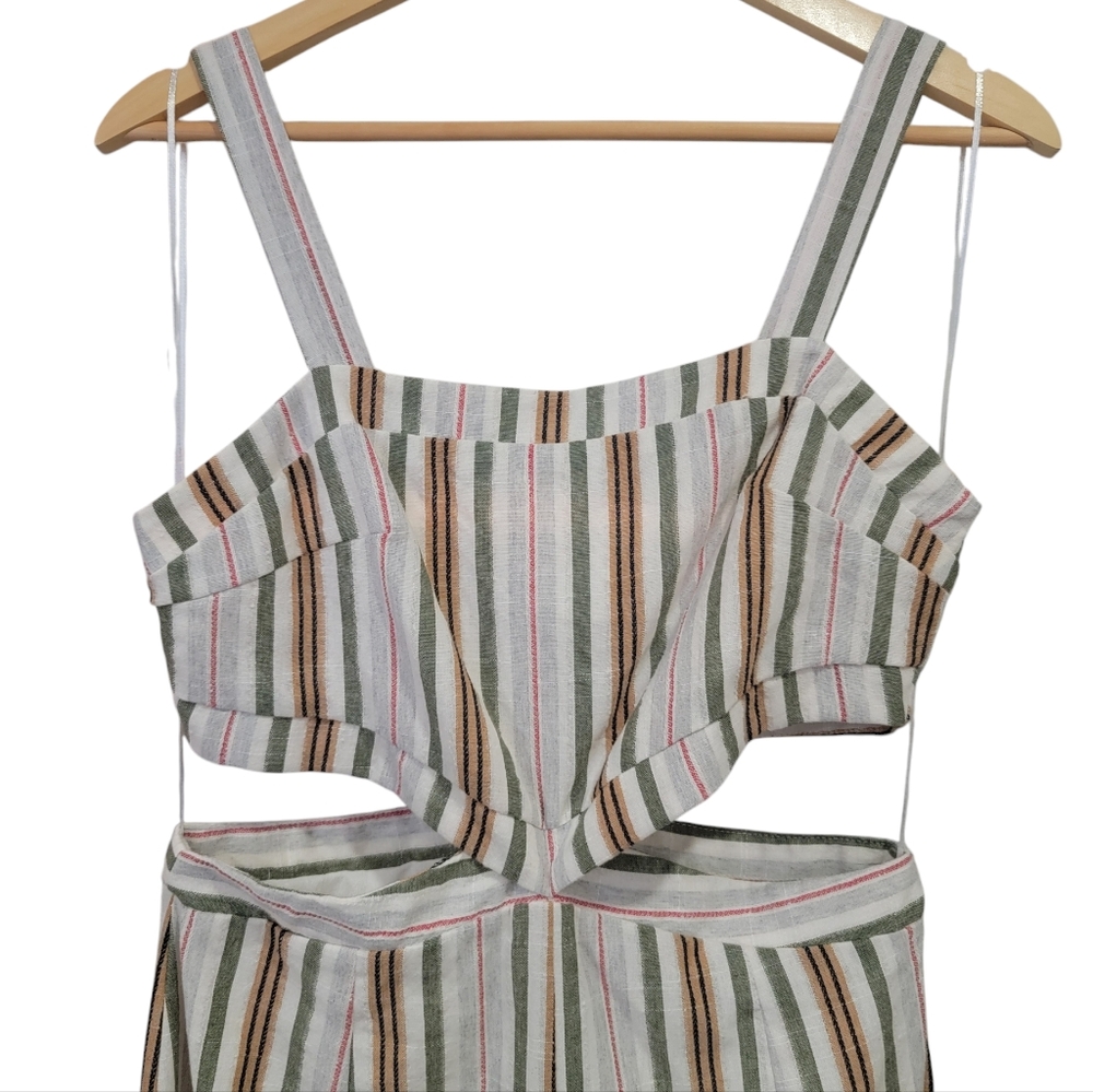 Talulah Striped Wide Leg Jumpsuit Side Cutouts Coastal Lightweight Women… - Picture 13 of 17